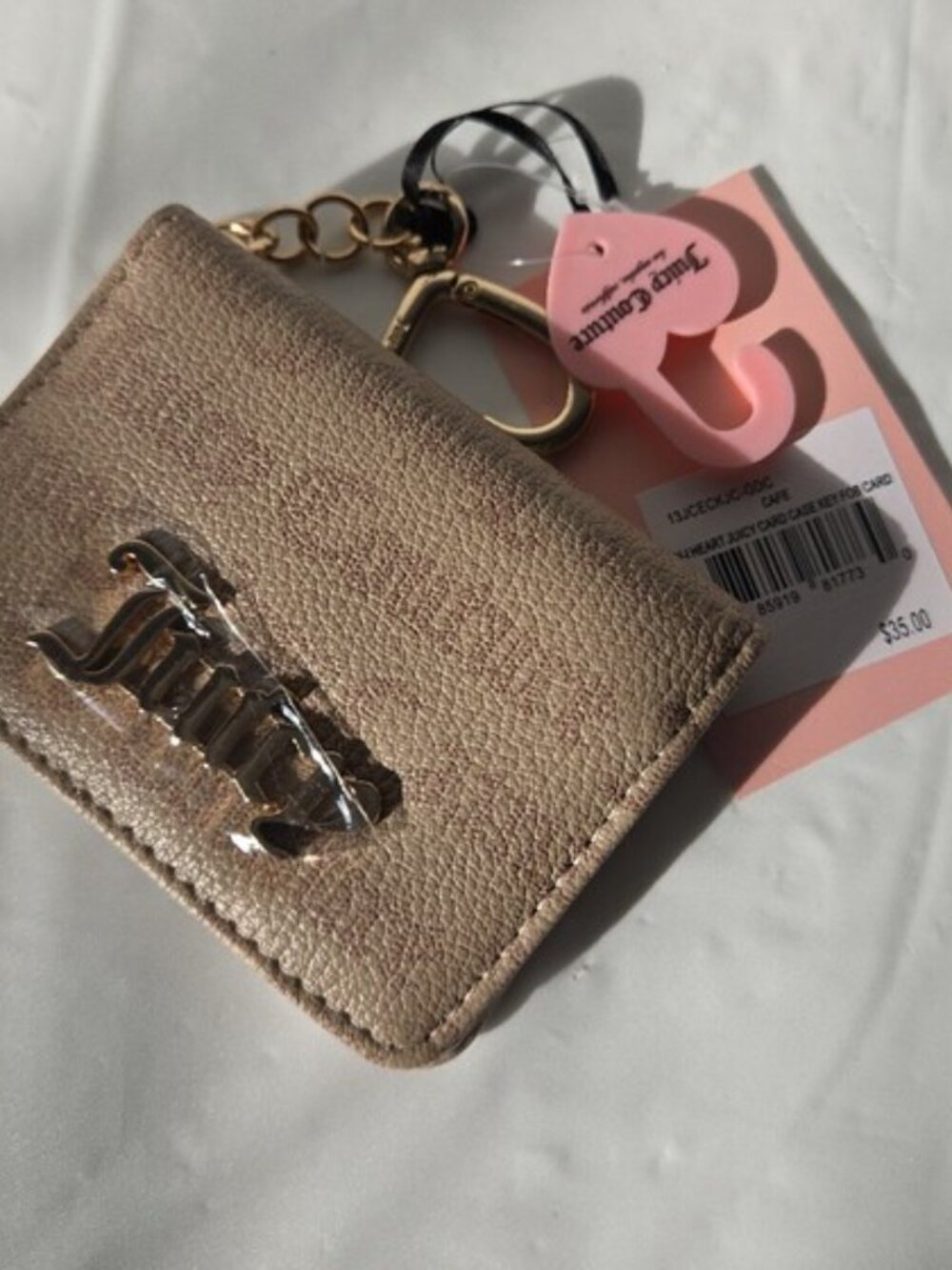 Juicy Couture Café Card Case Key Fob • Gold Logo - Picture 10 of 11